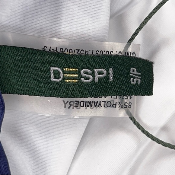 New Small Despi Blue Swim Bottom NWT Abstract Gem Silver Accent Boho Bohemian - Picture 4 of 11